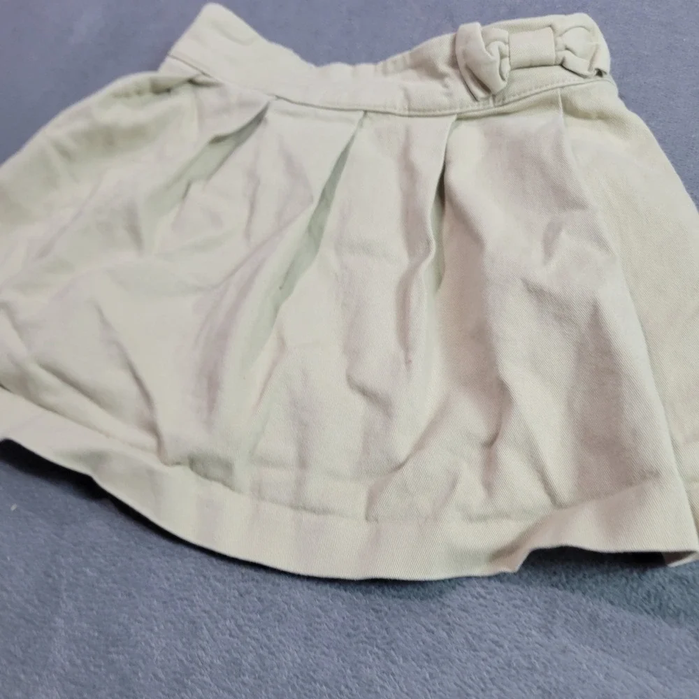 The Children's Place Skort Girls 5T Khaki Pleated Bow School Uniform‎ 7000102